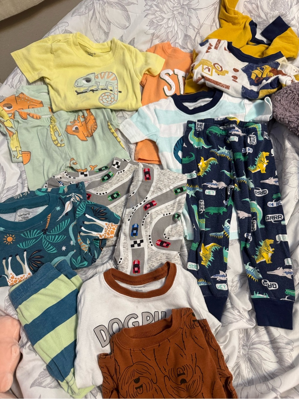 LOT OF TODDLER BOY PJ PAJAMA CARTERS SETS/SOME INDIVIDUAL TOPS